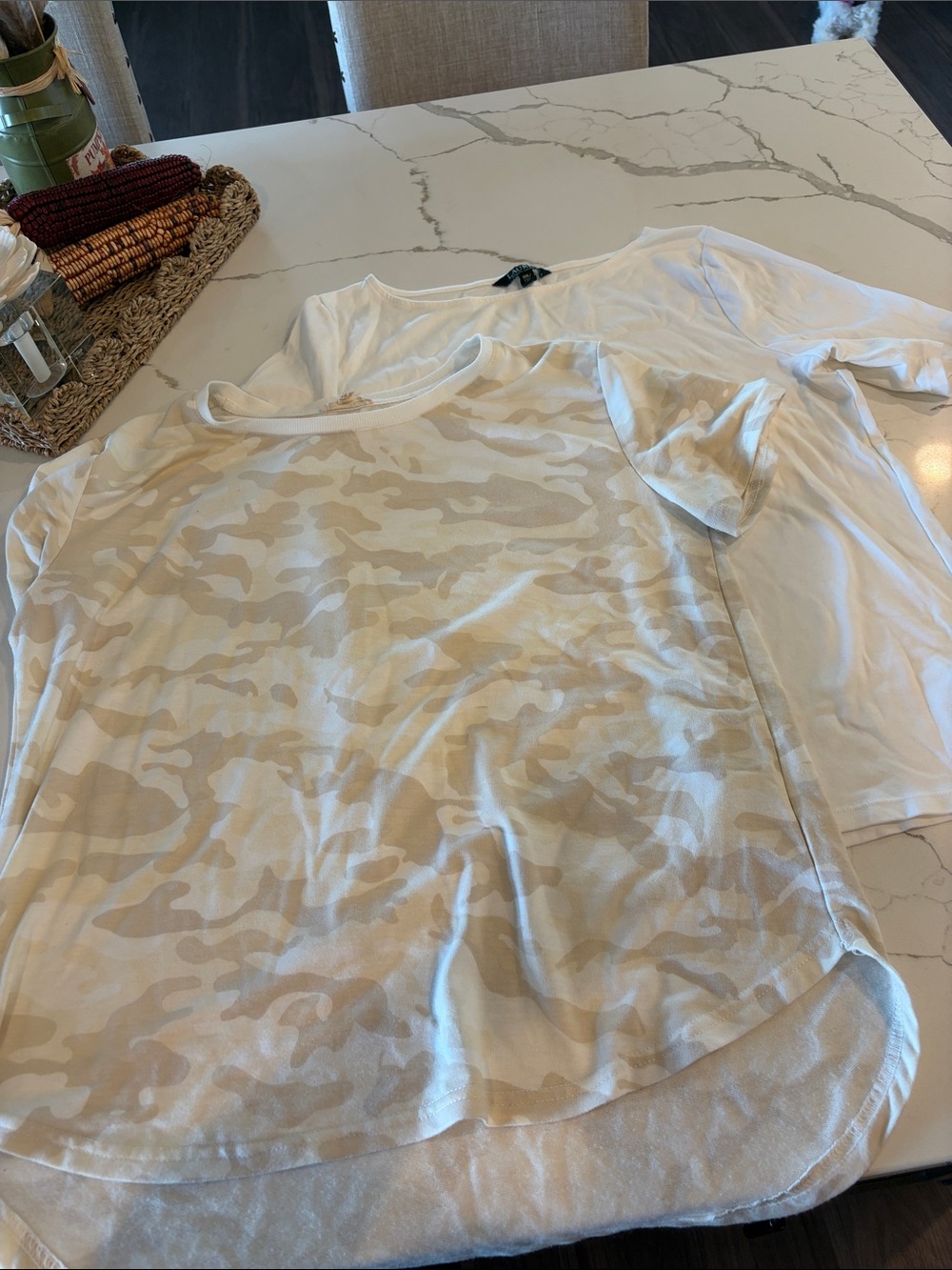 Ralph Lauren white Short-Sleeve Tee and Camo shirt